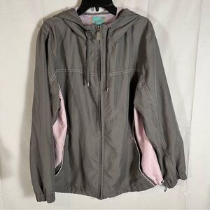 TANGERINE Women’s Windbreaker Jacket Mesh Interior Grey & Pink Petite Large PL